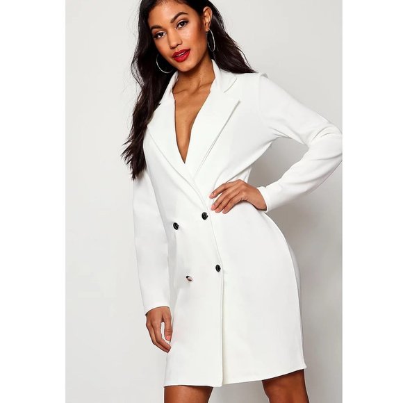 BooHoo White Blazer Dress - Picture 3 of 4